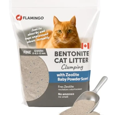 Abbildung von Flamingo Katzenstreu Kanada Talkumduft für Babys 12 kg 10 Wochen Herkunft neutralisiert unangenehme Gerüche weich auch Kätzchen