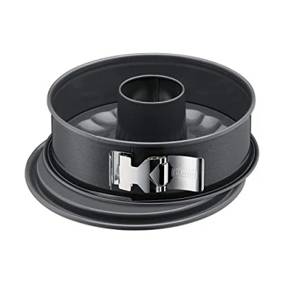 Abbildung von Original Kaiser La Forme Plus Backform 26cm Springform rund, 2 Böden, Flach und Rohrboden, SafeClick Verschluss, Emailleboden, beschichtet, schnittfest, auslaufsicher