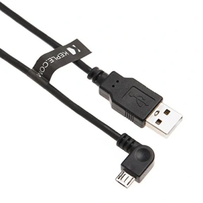 Abbildung von Keple TomTom Kfz Ladekabel, kompatibel mit Go 40, 50, 60, 400, 500, 510, 520, 530, 600, 610, 620, 820 Live, 5000, 5100, 5200, 6000 Start 20/25/40/42 rechts Winkel Micro USB (1) m