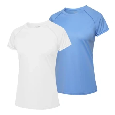 Abbildung von MEETWEE Damen Surf Shirt Rash Guard UV Shirts Schwimmen Tankini UPF 50+ Kurzarm Badeshirt Bademode