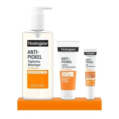 Abbildung von Neutrogena Anti Pickel Set, 3 teilig (Waschgel, Feuchtigkeitscreme, SOS Soforthilfe Gel)