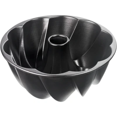 Abbildung von Original Kaiser Inspiration Design Gugelhupfform 25 cm, Gugelhupf Backform mit geschwungener Oberflächenstruktur, Aluminiumguss, Kuchenform antihaftbeschichtet, Schwarz