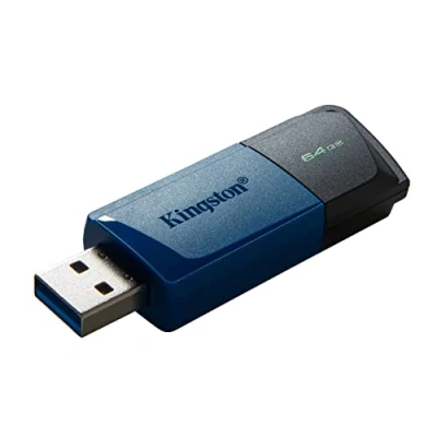 Abbildung von Kingston DataTraveler Exodia M USB Stick (2 Stück) 3.2 Gen 1 DTXM/64GB 2P mit beweglicher Kappe (Schwarz + Blau)