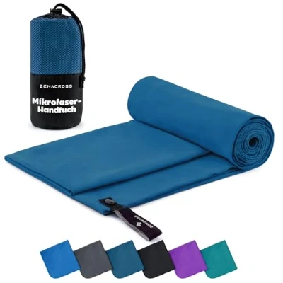 Abbildung von ZENACROSS Mikrofaser Handtuch Schnelltrocknendes und vielseitiges Fitness Sporthandtuch Größen XS 50 x 30 cm Marineblau