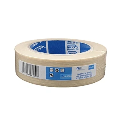 Abbildung von ACIT, Malerpapier 1 Stück 50m x 30mm, Klebeband Malerband 60 C, für Malerarbeiten, Universelles Abdeckband