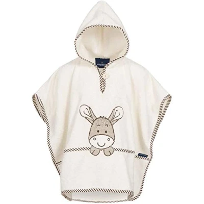 Abbildung von Morgenstern Badeponcho Kinder Baby Mädchen Jungen 100% Baumwolle Oeko TEX Babybadetuch Kapuzenhandtuch Bademantel Frottee Esel