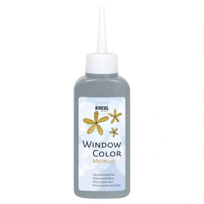 Abbildung von KREUL 42753 Window Color silber 80 ml, Fenstermalfarbe mit Metalliceffekt auf Wasserbasis, für glatte Oberflächen wie Glas, Spiegel und Fliesen