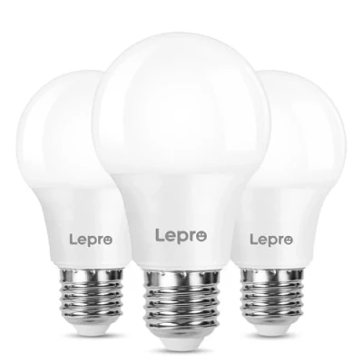Abbildung von Lepro E27 LED Warmweiss Glühbirne, 8.5 Watt 806 Lumen Lampe E27, ersetzt 60W Halogenlampe, A60 Leuchtmittel, 2700 Kelvin Warmweiß, 180 Abstrahlwinkel Energiesparlampe, 3 Stück
