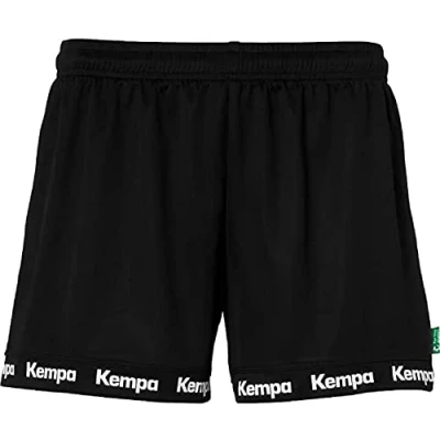 Abbildung von Kempa Wave 26 Shorts Damen Mädchen Kurze Hose Handball Fitness Gym Sporthose mit Kordelzugbund Damenschnitt, Schwarz, S
