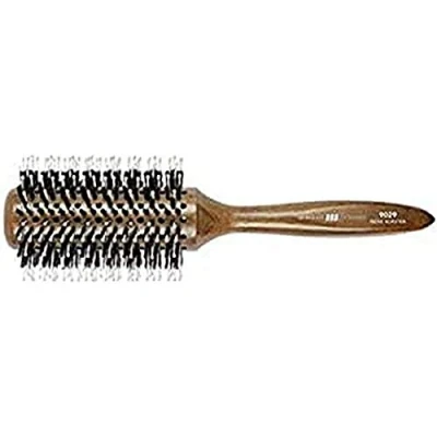 Abbildung von HERCULES SÄGEMANN Rundbürste, 24 reihig Rundbürste aus Holz mit Wildschweinborsten und Polyamidstiften kleinen Kugelköpfen für Volumen Glanz Durchmesser: 38/74mm; Holzfarbe: Dunkel