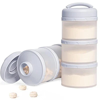 Abbildung von Termichy Milchpulver Portionierer Baby Stapelbar Aufbewahrungsbox 2 Stück (Grau)