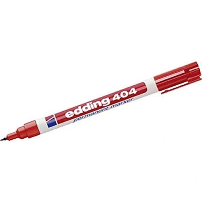 Abbildung von edding 404 Permanentmarker rot 1 Stift extra feine Rundspitze 0,75 mm wasserfest, schnell trocknend wischfest für Karton, Kunststoff, Holz, Metall, Glas