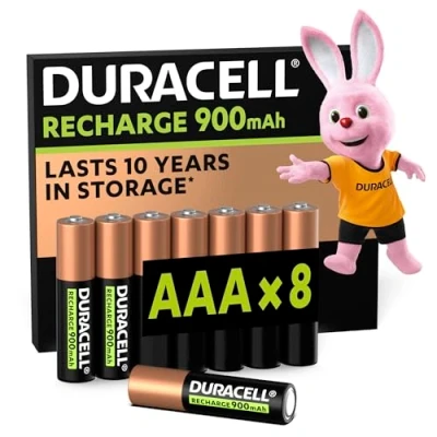 Abbildung von Duracell Akku AAA, wiederaufladbare Batterien 8 Stück, Unsere Nr. 1 längste Haltbarkeit pro Aufladung, vorgeladen [Amazon exclusive]