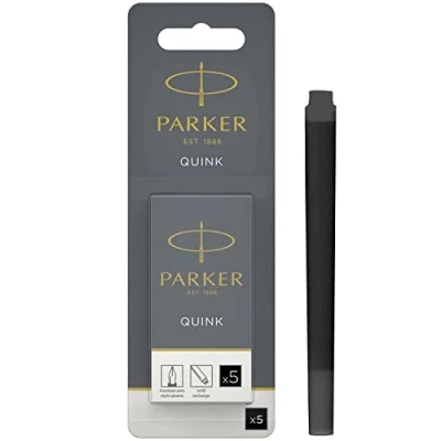 Abbildung von Parker Tintenpatronen für Füller lange Patronen schwarze QUINK Tinte 5 Stück (Blister Packung)