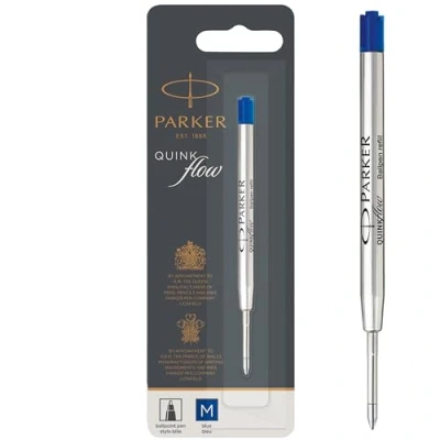 Abbildung von Parker Kugelschreibermine mittlere Schreibspitze blaue QUINKflow Tinte 1 Ersatzmine für Kugelschreiber