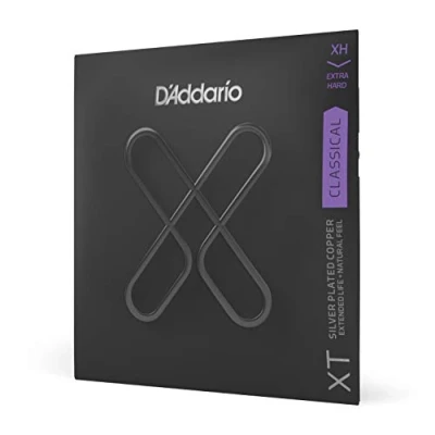 Abbildung von D&#039;Addario Gitarrensaiten Konzertgitarre Akustikgitarre Premium beschichtete, langlebige Saiten für XTC44 versilbertes Kupfer Extra Hard Tension