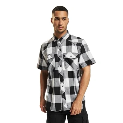 Abbildung von Brandit Check Shirt Herren Kurzarm, Größe:7XL, Farbe:Weiß Schwarz