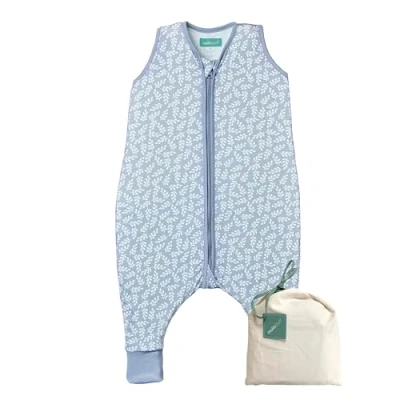 Abbildung von molis&amp;co. Baby schlafsack mit Füßen. 0.5 TOG. 60 cm (6 Monate). Ideal für den Sommer. Blue Garden. 100% Baumwolle (OEKO TEX 100).