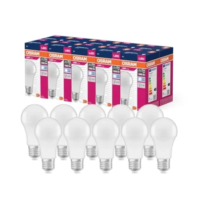 Abbildung von OSRAM LED Star Value Classic A75 Lampe für E27 Sockel, Birnenform, FR, 1055 Lumen, kaltweiß (4000K), Ersatz herkömmliche 75W Glühbirnen, nicht dimmbar, 10er Pack