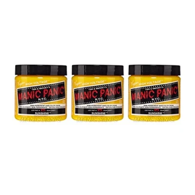 Abbildung von Manic Panic Sunshine Classic Creme, Vegan, Cruelty Free, Yellow Semi Permanent Hair Dye 2 x 118ml