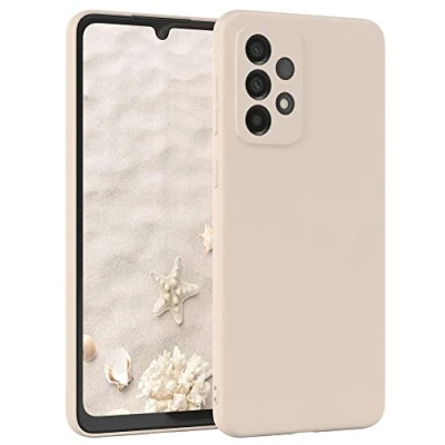 Abbildung von EAZY Case Silikonhülle für Samsung Galaxy A33 5G Hülle Silikon Beige weich stoßfeste Handyhülle Schutzhülle mit Kameraschutz Dünn Premium Schutz Cover TPU Phone Bumper in Taupe
