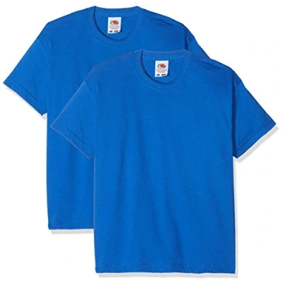 Abbildung von Fruit of the Loom Jungen Kids Valueweight Short Sleeve T 2 Pack Shirt, Blau (Blau Königsblau), 7 8 Years(Size:51) (2er Pack)