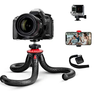 Abbildung von Fotopro Flexible Handy Stativ mit Fernbedienung, Desktop für Smartphone, Mini Kamera DSLR Phone