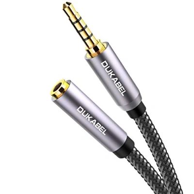 Abbildung von DuKabel Audio Verlängerung Kabel 4 Polig TRRS Kopfhörer 3.5mm Stereo Aux Verlängerungskabel Klinkenkabel mit Vergoldeter Kontakte Headset Mikrofon 2.4m
