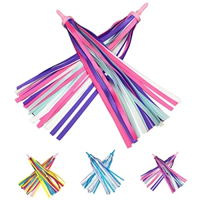 Abbildung von PLATT Lenkerfransen Streamer Bändchen für Kinderfahrrad,Kinder Roller Lenker Fahrrad Griffe Ribbon, 2er Pack (Violett)