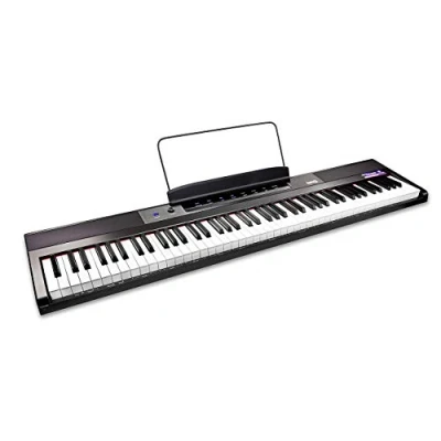Abbildung von RockJam 88 Key Digital Piano Keyboard with Full Size Semi Weighted Keys, Power Supply, Sheet Music Stand, Note Stickers &amp; Simply Lessons