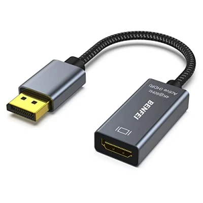 Abbildung von BENFEI Aktiv DisplayPort auf HDMI Adapter, Unidirektional DP Computer zu Monitor Adapter (Stecker Buchse), Unterstützung 4K@60Hz/2K@144Hz/1080P@165Hz, Eyefinity Multi Display
