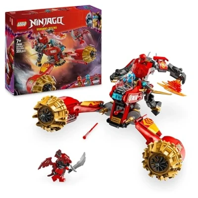 Abbildung von LEGO NINJAGO Kais Sturmreiter Mech Fliegendes Motorrad Spielzeug mit 3 Minifiguren beweglichem Kopf, Armen und Beinen Bauspielzeug Geschenk für Jungen &amp; Mädchen ab 7 Jahren 71830
