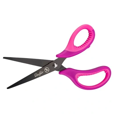 Abbildung von Läufer 87228 Ergonomische Schulschere, spitz, Schule ab 1. Klasse, lila/pink, Bastelschere für Rechtshänder