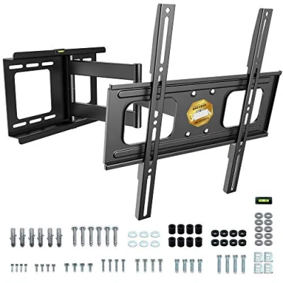Abbildung von RICOO TV Wandhalterung Schwenkbar Neigbar Flach für 32 60 Zoll Fernseher Halterung S2544 Schwenkbare 55 bis 45 Kg, max. VESA 400x400 mm