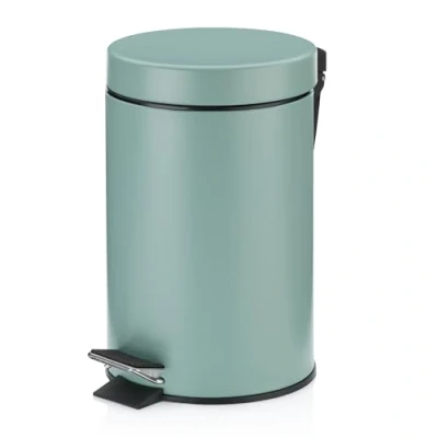Abbildung von kela Kosmetikeimer Monaco, 3 L, Durchmesser 17 cm, Metall, jadegrün, herausnehmbarer Inneneimer mit Tragehenkel, 24287