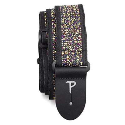 Abbildung von Perri&#039;s Leathers Ltd. Gitarrengurt Nylon Jacquard Strass Bunt Schwarz Einstellbar Für Akustik /Bass /Elektrogitarren Hergestellt in Kanada (TWSR 7108)