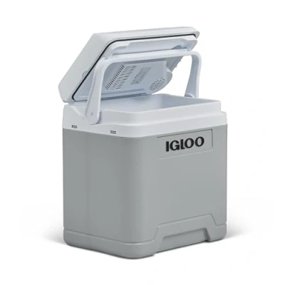 Abbildung von IGLOO IE27 AC/DC elektrische Kühlbox, 27 Liter, Mini Kühlschrank 12/230 V für Auto, Boot und Freizeit, grau