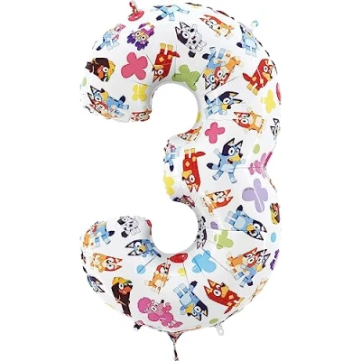 Abbildung von Toyland® 26&quot; Bluey &amp; Bingo Zahlen Folienballon Partyballons für Kinder 16 erhältlich