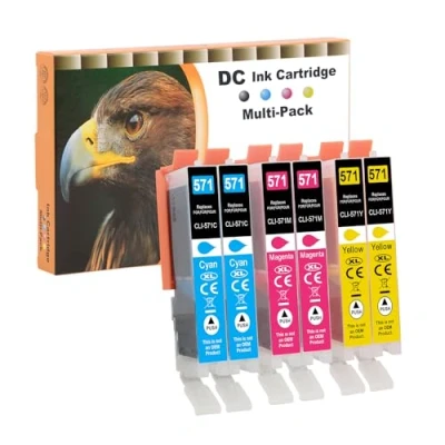 Abbildung von D&amp;C 6X Druckerpatronen Kompatibel für Canon PGI 570 CLI 571 PIXMA MG5752 MG5753 MG6800 MG6850 MG6851 MG6852 MG6853 MG7700 MG7750 MG7751 MG7752 MG7753 TS5050 TS5051 TS5053 TS5055 TS6050