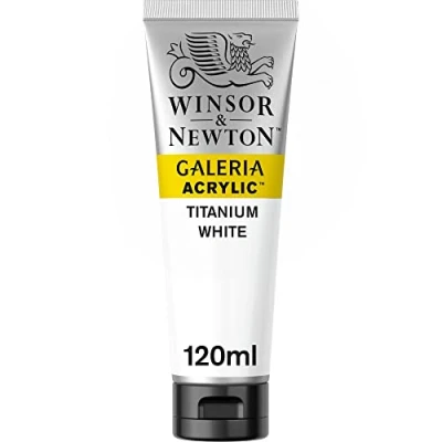 Abbildung von Winsor &amp; Newton 2131644 Galeria Acrylfarbe, hohe Pigmentierung, lichtecht, buttrige Konsistenz, 120 ml Tube Titanweiss