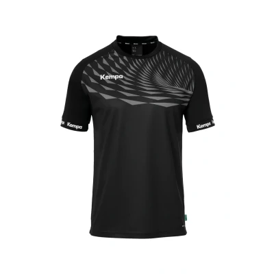 Abbildung von Kempa Wave 26 Shirt Herren Jungen Sportshirt Kurzarm T Funktionsshirt Handball Gym Fitness Trikot elastisch und atmungsaktiv, Schwarz/Anthra, S
