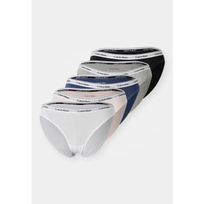 Abbildung von Calvin Klein Underwear ICON LOGO 5 PACK Slip, Damen, Größe: XS, Black/white/grey heather/potpourri