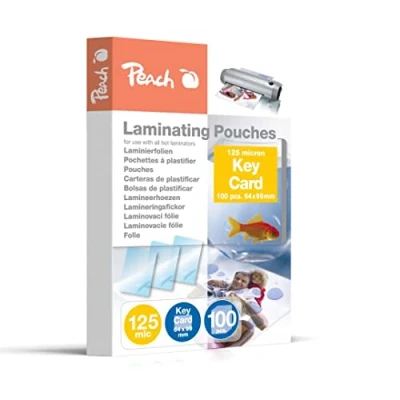 Abbildung von Peach Laminierfolien 64x99mm Key Card 125 mic 100 pouches glänzend kompatibel mit Laminiergeräten aller Markenhersteller PP525 09