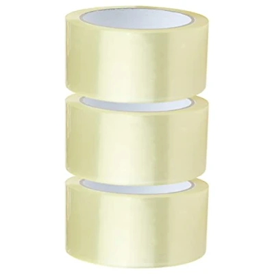 Abbildung von Crimson Starfish Paketklebeband Transparent 3 Rollen à 48mm x 66m Durchsichtiges Klebeband für das Verpacken von Paketen, Kisten, Kartons, Versand Transparentes