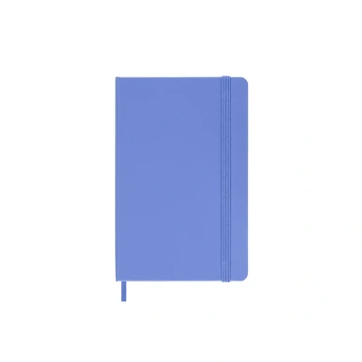 Abbildung von Moleskine Klassisches Notizbuch, Blanko Seiten, fester Einband und elastischer Verschluss, Größe 9 x 14 cm, Farbe Hortensienblau, 192 Seiten
