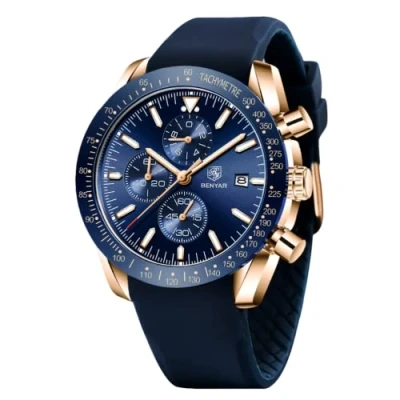 Abbildung von BENYAR Uhren Herren Analog Quarz Chronograph Herrenuhren 30M Wasserdicht Armbanduhr Leuchtende Datum Lässig Business Kleid fur Männer Klassische Elegantes Geschenk