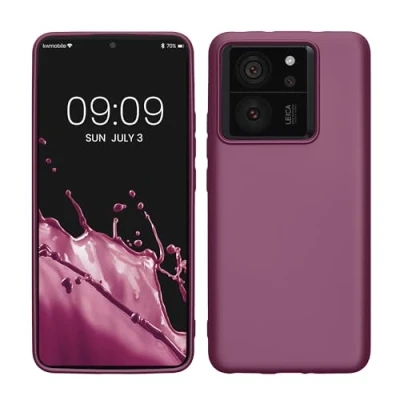 Abbildung von kwmobile Case kompatibel mit Xiaomi 13T / Pro Hülle Schutzhülle aus Silikon metallisch schimmernd Handyhülle Metallic Lavendel