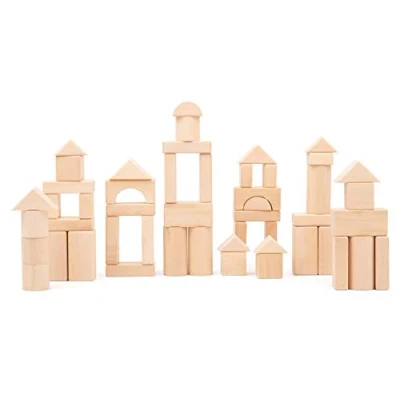 Abbildung von small foot Holzbausteine &quot;Natur&quot; aus Holz, mit vielen unterschiedlichen Blockformen, 50 teilig, ab 3 Jahren, 11396