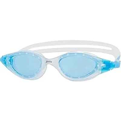 Abbildung von Zoggs Panorama Schwimmbrille Erwachsene, Herren und Damen UV Schutz, Antibeschlag, Bequemer, Auslaufsicherer Sitz, Schnell Verstellbares Kopfband, 180 Rundumsicht, Blaues Glas, Klar/Blau