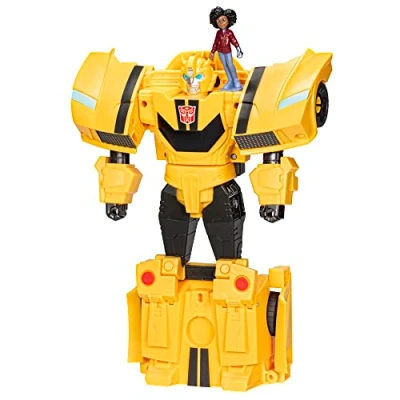 Abbildung von Transformers Spielzeug EarthSpark Spin Changer Bumblebee Action Figur (20 cm) mit Mo Malto (5 cm), ab 6 Jahren